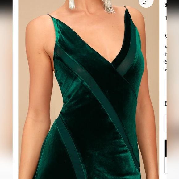 Free People Spliced Forest Green Velvet Maxi Dress - Picture 3 of 13